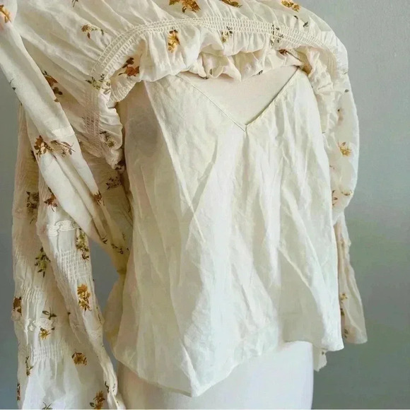 Rebecca Taylor Ines Smocked Floral Blouse Top S - Picture 9 of 11